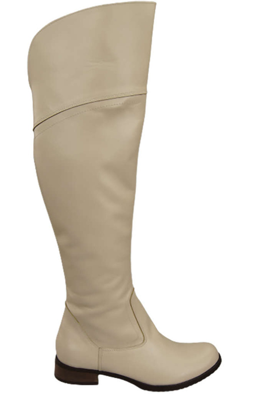 Schuhe Damenstiefel Stiefel, Overknee-Stiefel, Naturleder, Beige 638 ElitaBut