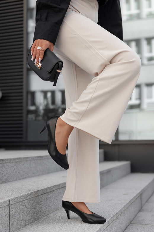 Damenschuhe Pumps, Naturleder, Schwarz 825 ElitaBut