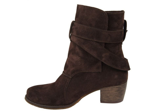 Damenstiefel Naturleder Velour Schokolade 119 ElitaBut