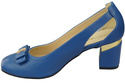 Schuhe Damen Blau Pumps aus Naturleder mit dekorativem Absatz 199 ElitaBut