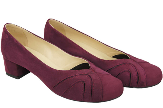 Damenschuhe Pumps, natürliches Wildleder, Burgund 786 von ElitaBut