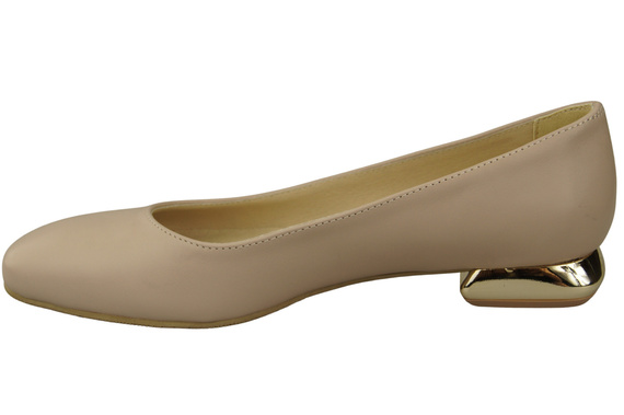 Flache Frauen Schuhe Cappuccino Blass Dekorative Ferse Naturleder 209 ElitaBut