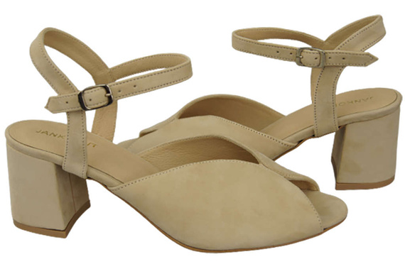 Damenschuhe Sandalen Beige, Naturleder, Wildleder 185 ElitaBut
