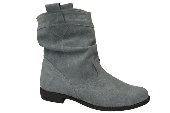 Schuhe Damen Stiefeletten Winter Naturveloursleder Grau 117 Von ElitaBut