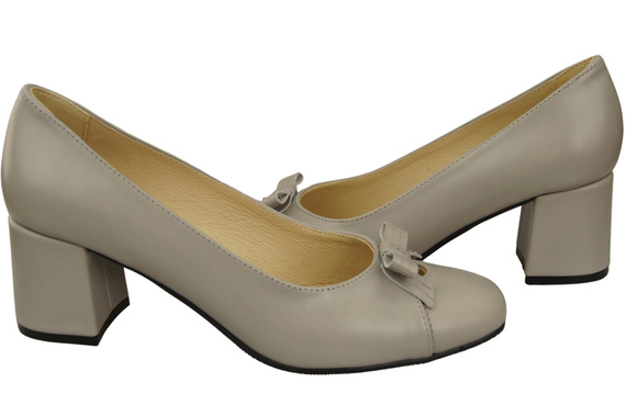 Damen Pumps mit Schleife Helle Esche Naturleder und niedrigem Absatz 203 ElitaBut