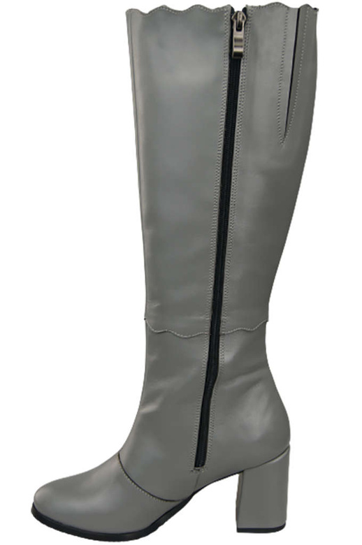 Klassische Damenstiefel, Naturleder, Grau 176 ElitaBut