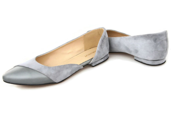 Damenschuhe Ballerinas, Grau, Naturleder, Wildleder, 146 ElitaBut