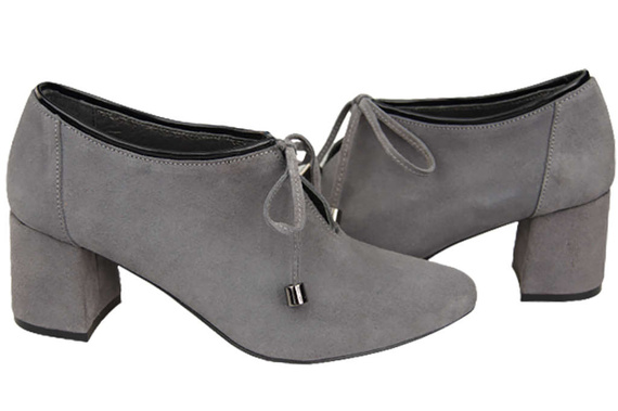 Damenschuhe Schuhe, grau, natürliches Veloursleder 183 ElitaBut