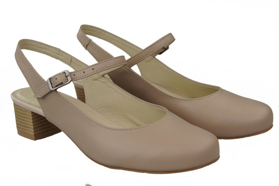 Damenschuhe Cappuccino Sandale aus genarbtem Naturleder 108 ElitaBut
