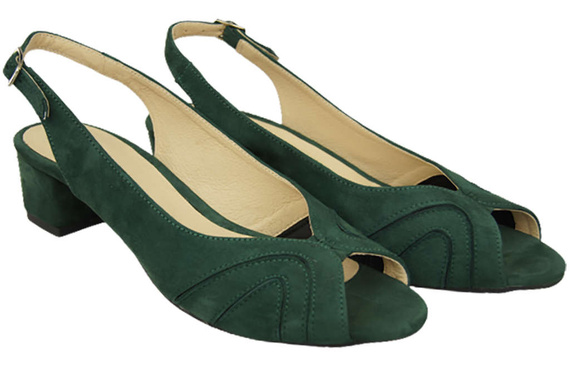 Damenschuhe Sandalen, natürliches Wildleder, Grün 991 ElitaBut