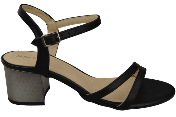 Damenschuhe Schwarzes Naturleder 197 Sandalen, die den Fuß sinnlich enthüllen ElitaBut