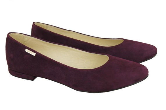 Damenschuhe Ballerinas Burgund, Naturleder, Wildleder 131 ElitaBut