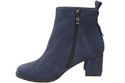 Damen Stiefeletten Marineblau aus Veloursleder, stabiler Blockabsatz, Reißverschluss 224 ElitaBut