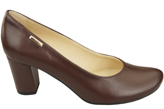 Klassische Damen Schokolade Leder Mandel Nase Pumps 201 ElitaBut
