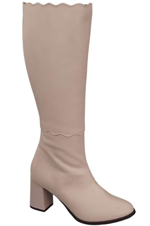 Klassische Damenstiefel, Naturleder, Puderrosa 176 ElitaBut