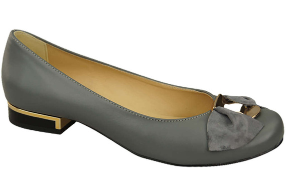 Damen-Ballerinas, Naturleder, Grau 894 ElitaBut