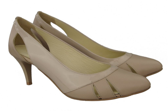 Damenschuhe Cappuccino-Pumps, Naturleder 995 ElitaBut
