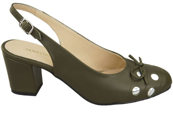 Damenschuhe Olivgrüne Sandalen, Naturleder 167 ElitaBut