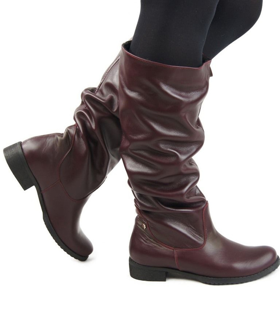 Schuhe Damenstiefel Stiefel, Naturleder 123 Bordo ElitaBut