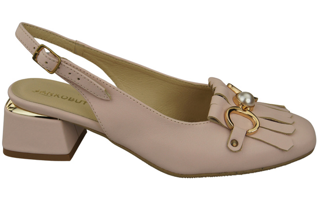 Damenschuhe Puderrosa Sandalen mit Fransen verziert Naturleder 208 ElitaBut