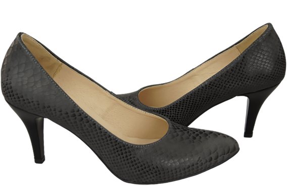 Damenschuhe Pumps Graues Schlangenmotiv Naturleder 150 ElitaBut