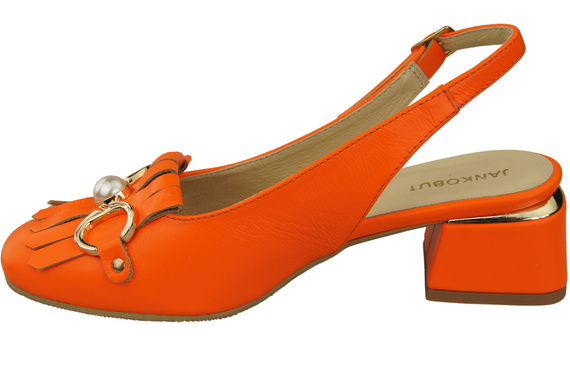 Damenschuhe Orange Sandalen mit Fransen verziert Naturleder 208 ElitaBut