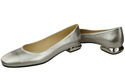 Flache Frauen Schuhe Silber Dekorative Ferse Naturleder 209 ElitaBut