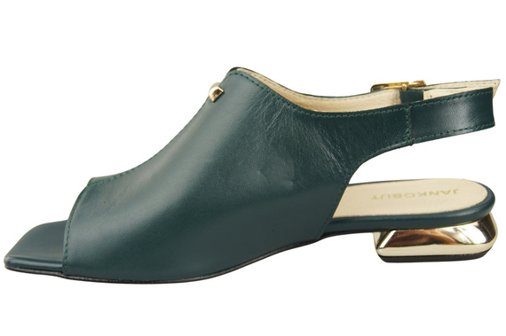 Bequeme Frauenschuhe Sandalen Malachit Flacher Goldabsatz Naturleder 207 ElitaBut
