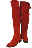 Schuhe Damenstiefel Stiefel Overknee-Stiefel, Naturleder, Velours, Rot 154 ElitaBut