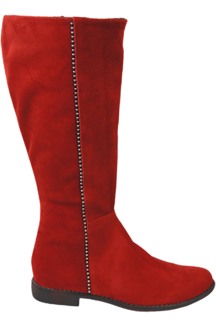 Schuhe Damenstiefel, Naturleder, Velour 153 Red ElitaBut
