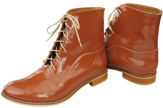 Damenstiefel Frühling/Herbst Naturleder Braun Lack 155 L ElitaBut