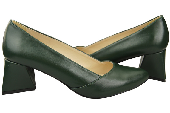 Damen Pumps Smaragdgrün Echtleder Spitz Zehen Absatz ElitaBut 221