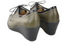 Schuhe Damen-Keilschuhe, Naturleder, Olive 181 ElitaBut