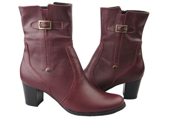 Damenschuhe Damenstiefel, warm, Naturleder, Burgunderrot 882 von ElitaBut