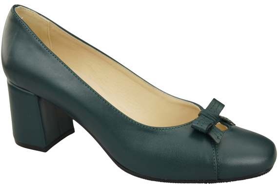 Damen Pumps mit Schleife Malachit Naturleder und niedrigem Absatz 203 ElitaBut