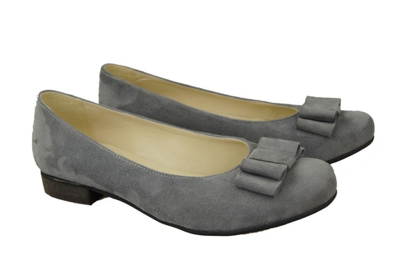 Damenschuhe Ballerinas Grau, Naturleder, Wildleder 126 ElitaBut