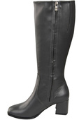 Bequeme Damen Graphit Niedrig Absatz Stiefel Naturleder 212 ElitaBut