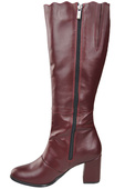 Klassische Damenstiefel, Naturleder, Burgund 176 ElitaBut