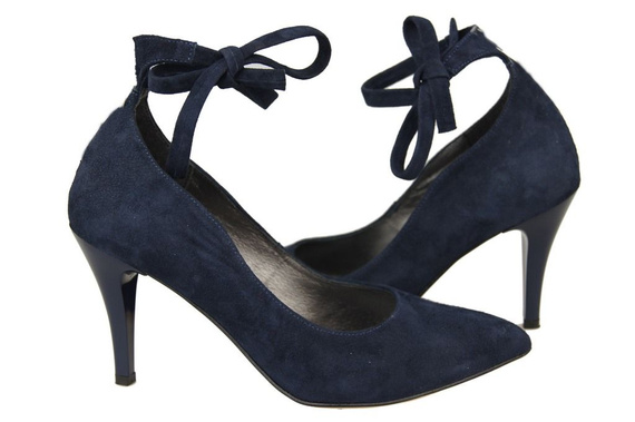 Damenschuhe Pumps, natürliches Wildleder, Marineblau 983 ElitaBut