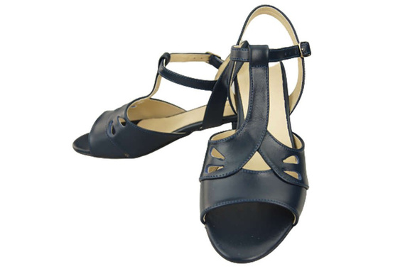 Damenschuhe Sandalen Marineblau Naturleder 169 ElitaBut