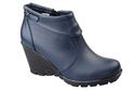 Damenschuhe Keilstiefel, Naturleder, Marineblau 739 ElitaBut
