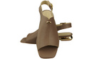 Bequeme Frauenschuhe Sandalen Cappuccino Dunkel Flacher Goldabsatz Naturleder 207 ElitaBut