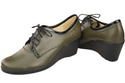 Schuhe Damen-Keilschuhe, Naturleder, Olive 181 ElitaBut