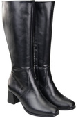 Bequeme Damen Schwarz Niedrig Absatz Stiefel Naturleder 212 ElitaBut