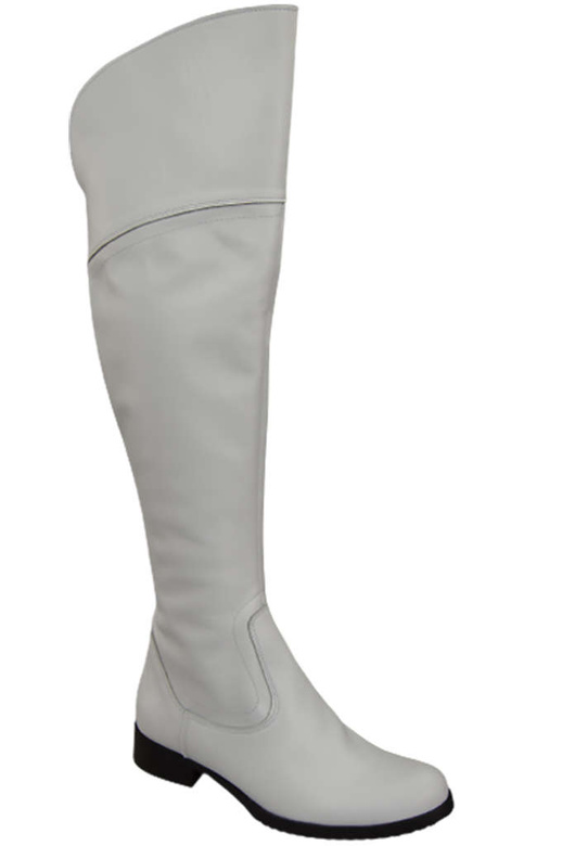 Schuhe Damenstiefel Stiefel Overknee-Stiefel, Naturleder, Weiß 638 ElitaBut
