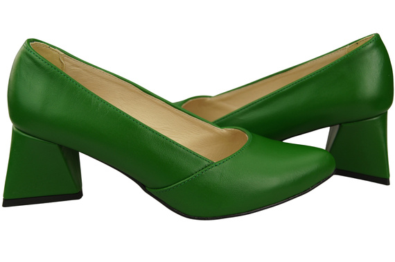 Damen Pumps Grün Echtleder Spitz Zehen Absatz ElitaBut 221