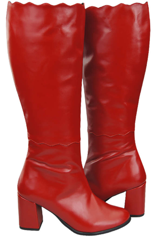 Klassische Damenstiefel, Naturleder, Rot 176 ElitaBut