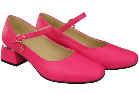 Damenschuhe Neon Rosa Riemchenpumps Naturleder 202 ElitaBut