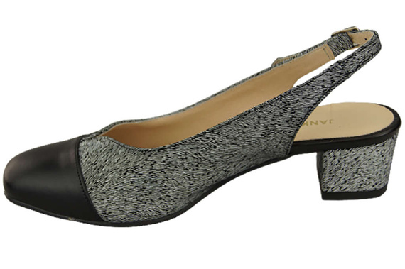 Damenschuhe Sandalen Naturleder 165 Schwarz - Weiß ElitaBut