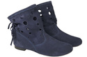 Schuhe Damen-Stiefeletten, natürliches Veloursleder, Marineblau 160 ElitaBut